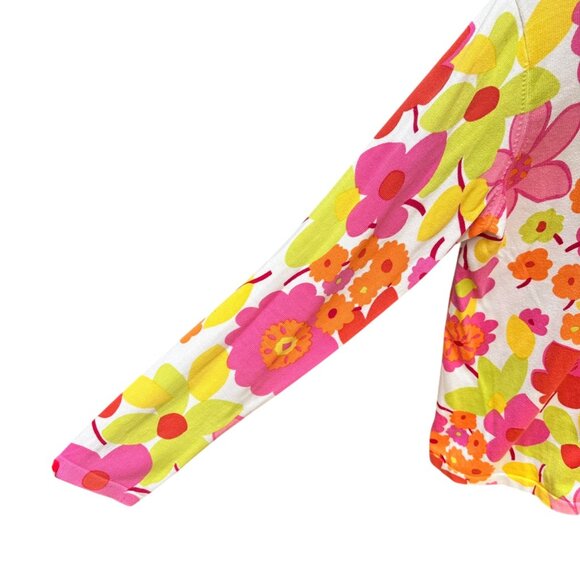 Hanna Anderson‎ Vintage-Inspired Floral Print Button-Up Cardigan Sweater Size M - Picture 3 of 8